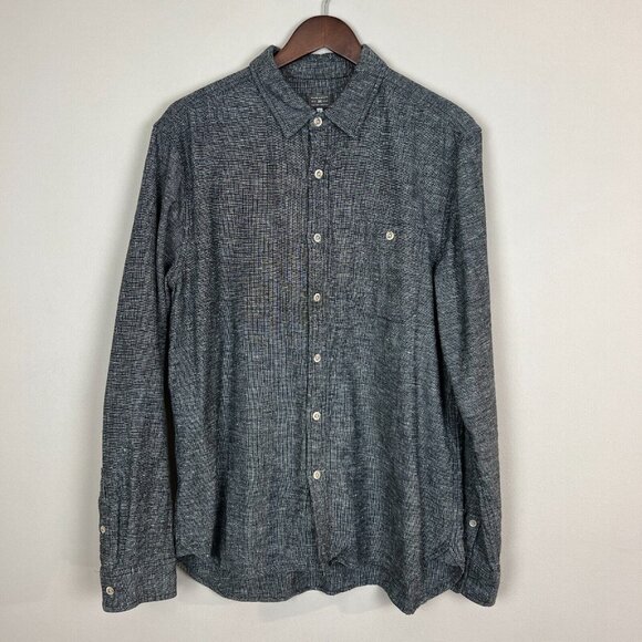 Wilson & Willy's Shirt Mens Large Gray Button Up Long Sleeve Woven Cotton USA L - Picture 1 of 12